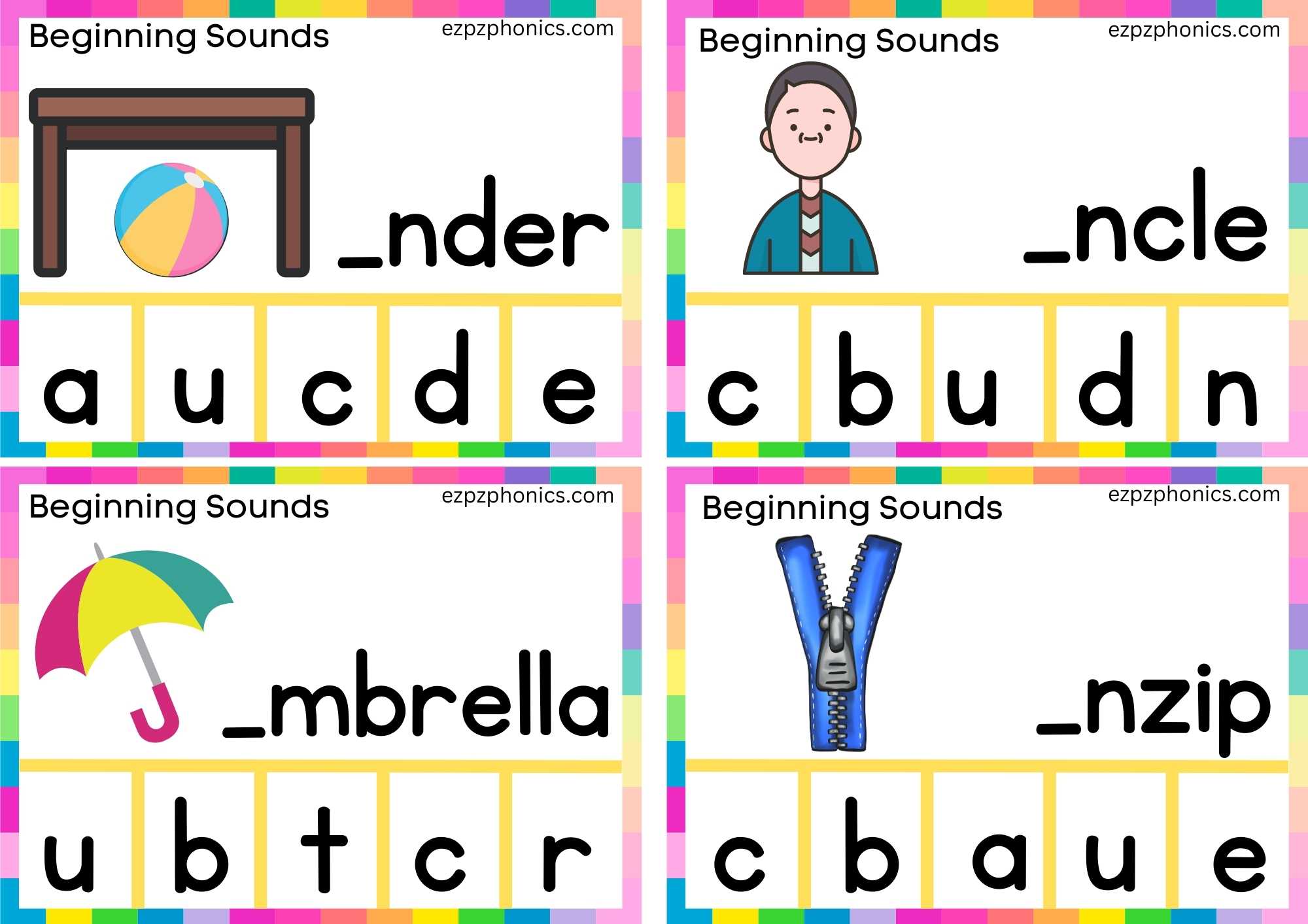 Letter U Finish The Word And Clip The Correct Letter Group 1